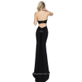 Sexy Fitted Cross Neck Sheath Evening Dress with Open Back